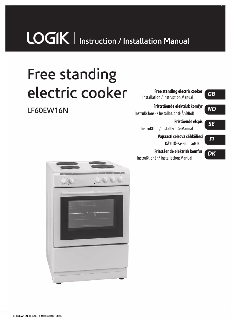 Imagen de la primera página del manual del dispositivo LF60EW16N