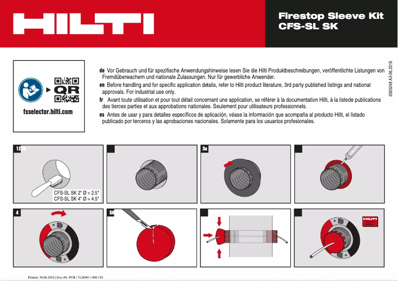 Página 1 del manual Instrucciones / montaje Hilti CFS-SL GP