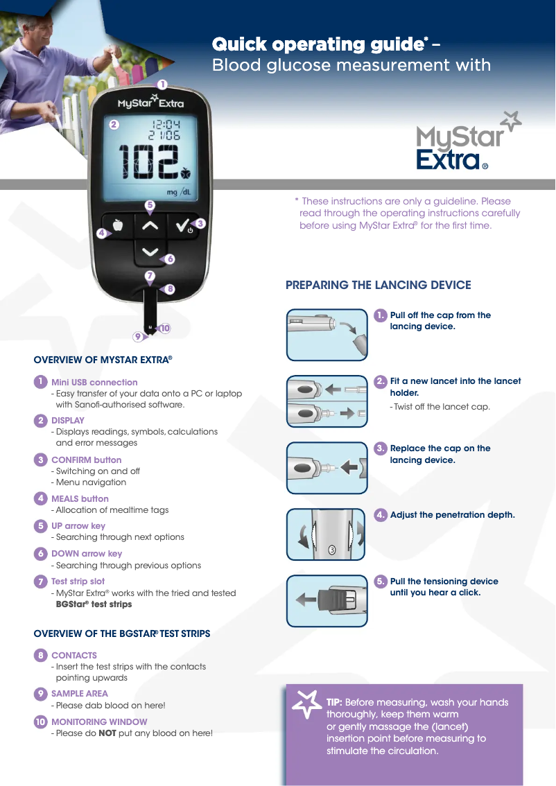 Página 1 del manual Manual de usuario Sanofi MyStar Extra
