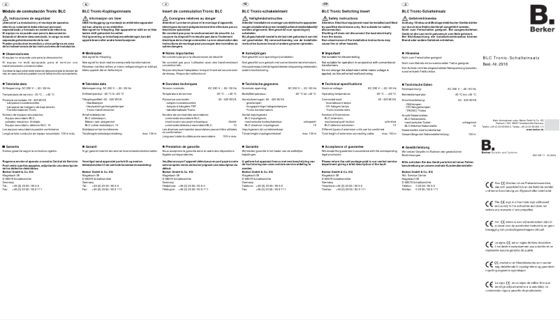 Imagen de la primera página del manual del dispositivo 2916