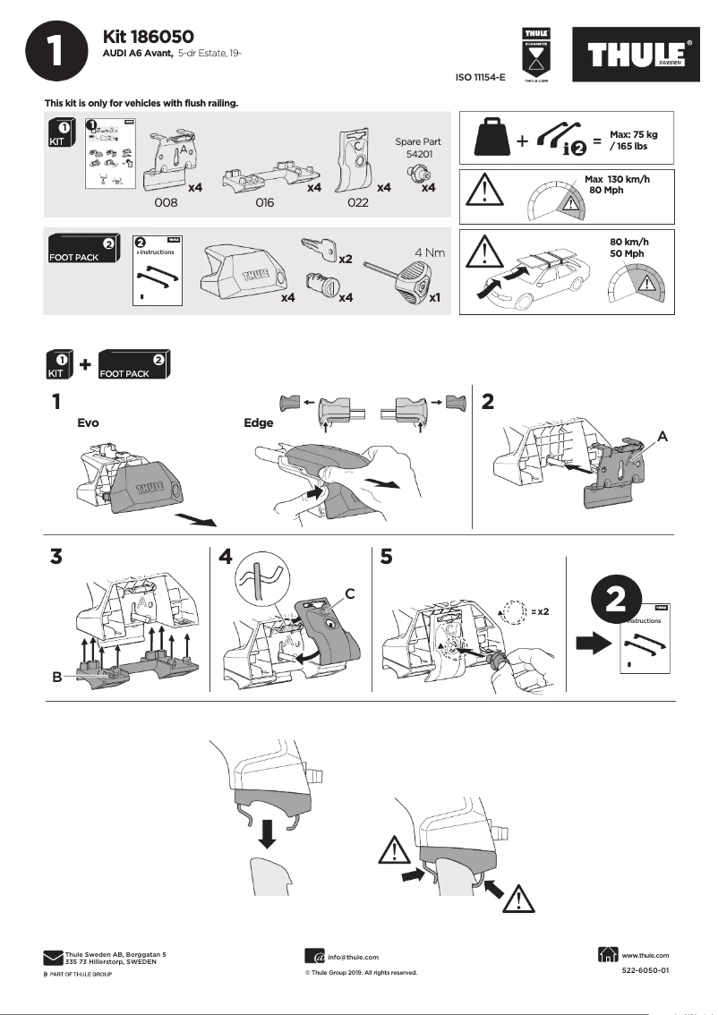 Página 1 del manual Manual de usuario Thule Kit 186050