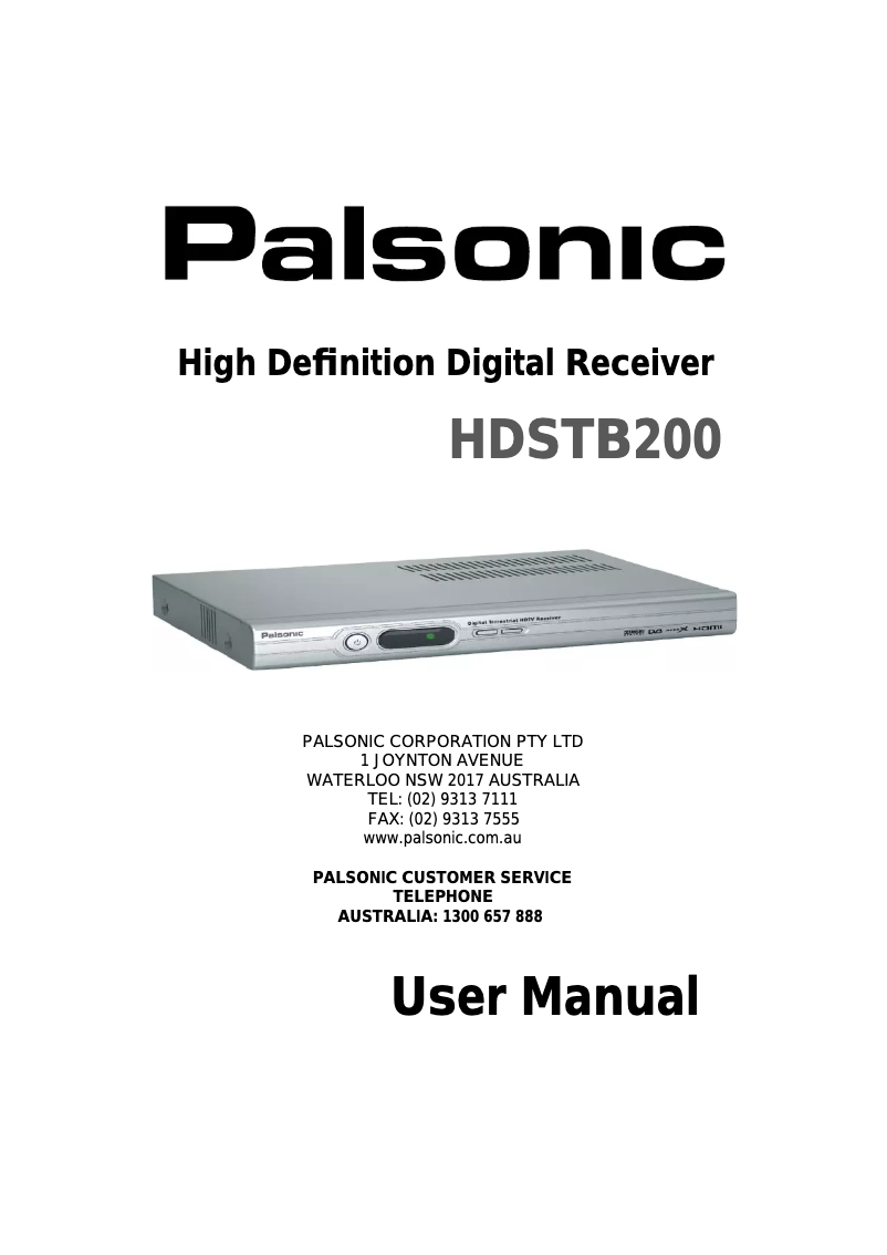 Imagen de la primera página del manual del dispositivo HDSTB200