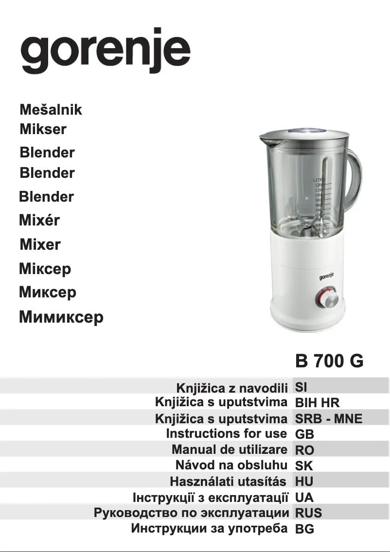 Página 1 del manual Manual de usuario Gorenje B700G