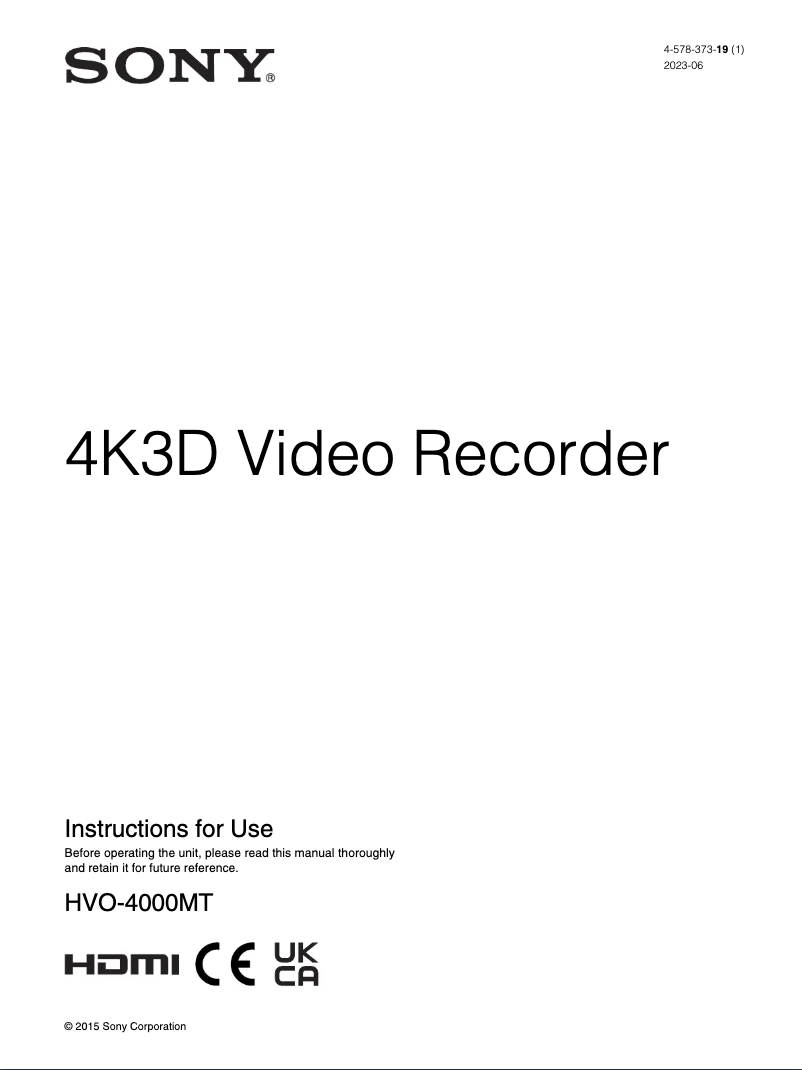 Imagen de la primera página del manual del dispositivo HVO-4000MT