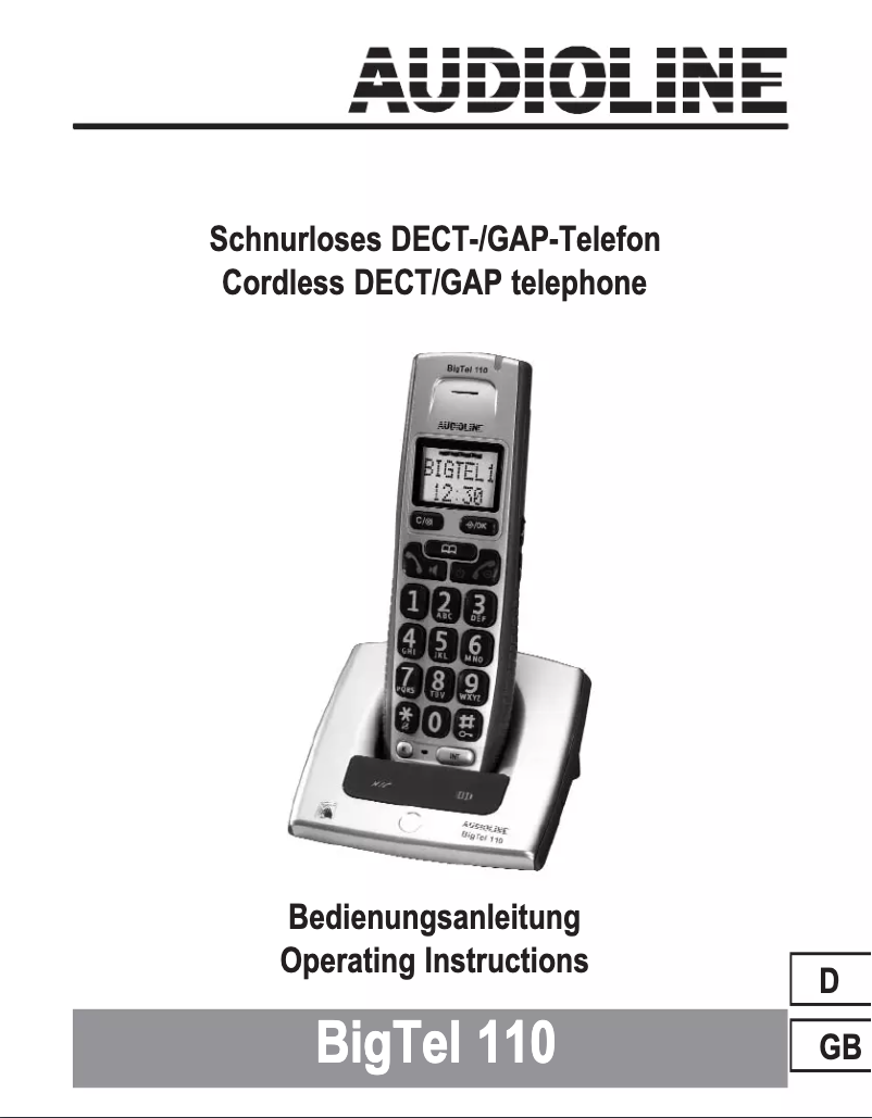 Imagen de la primera página del manual del dispositivo BigTel 110