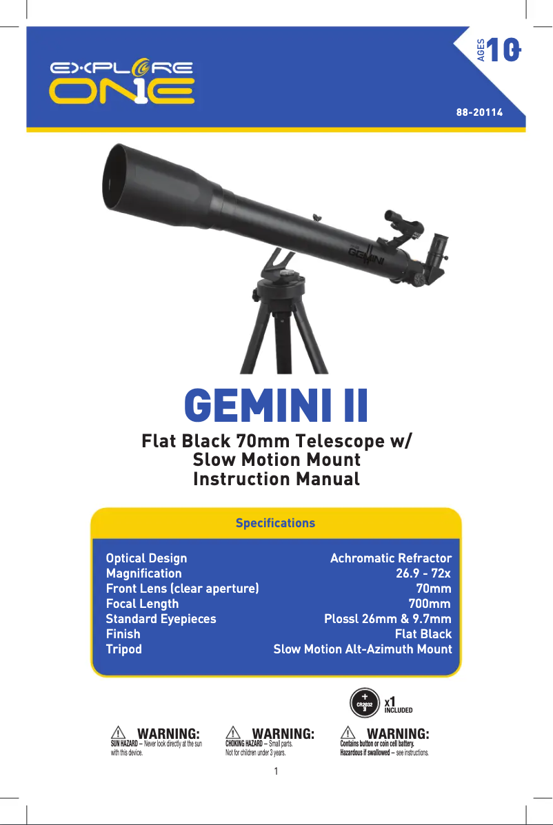 Imagen de la primera página del manual del dispositivo Gemini II