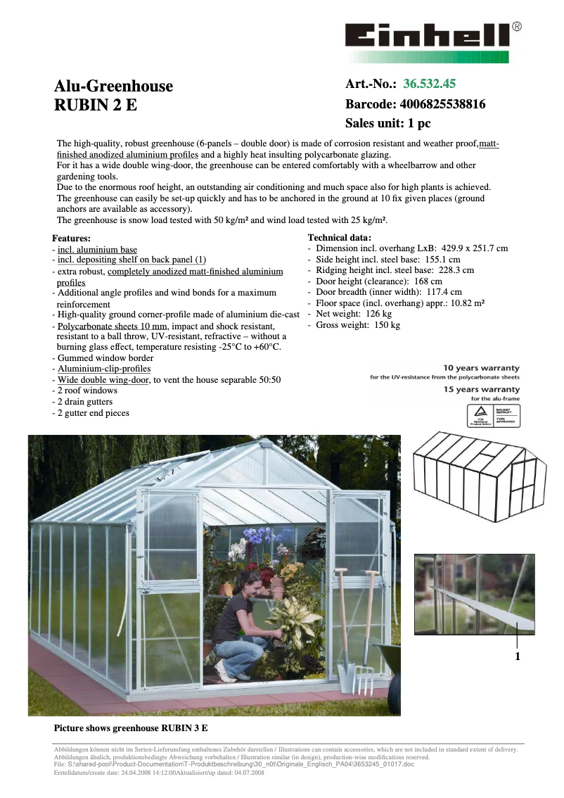 Imagen de la primera página del manual del dispositivo RUBIN 2 E