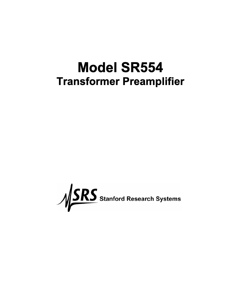 Imagen de la primera página del manual del dispositivo SR554