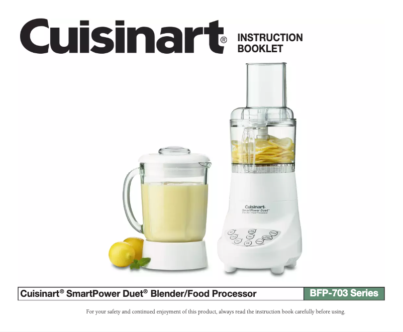 Página nº 1 - Manual de usuario Cuisinart SmartPower Duet BFP-703
