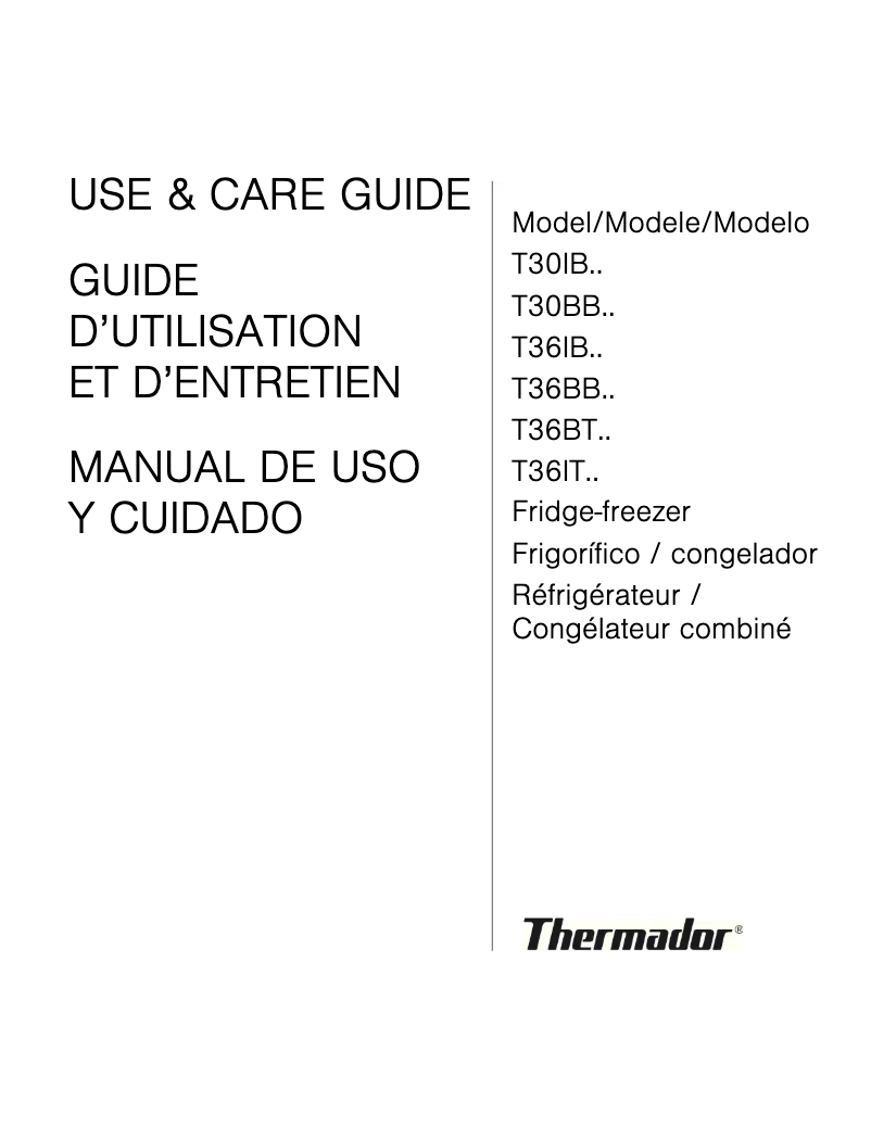 Imagen de la primera página del manual del dispositivo T36IB800SP