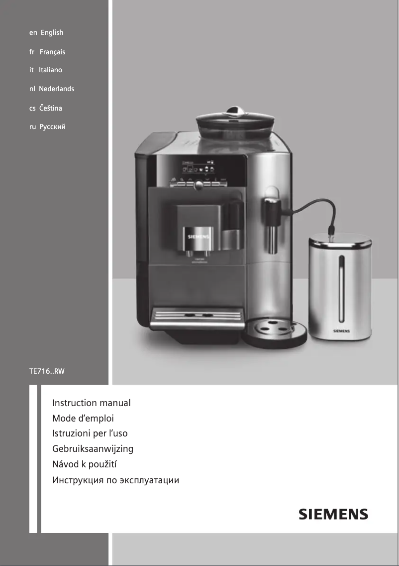 Página nº 1 - Manual de uso y mantenimiento Siemens TE716219RW