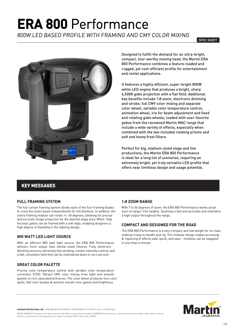 Imagen de la primera página del manual del dispositivo ERA 800 Performance