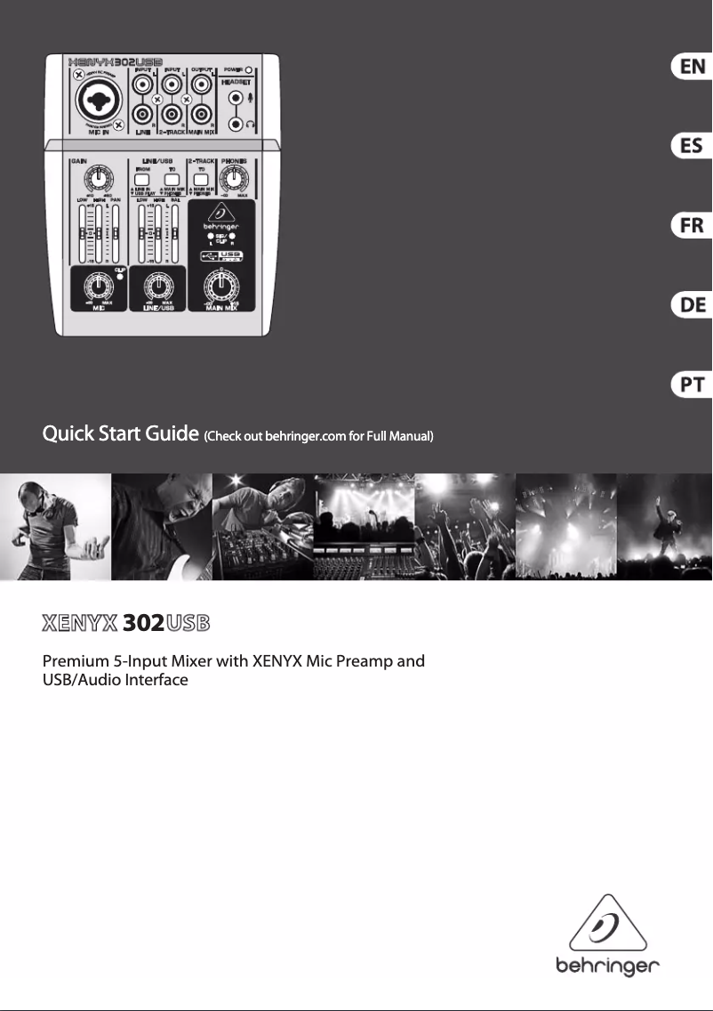Imagen de la primera página del manual del dispositivo Xenyx 302USB