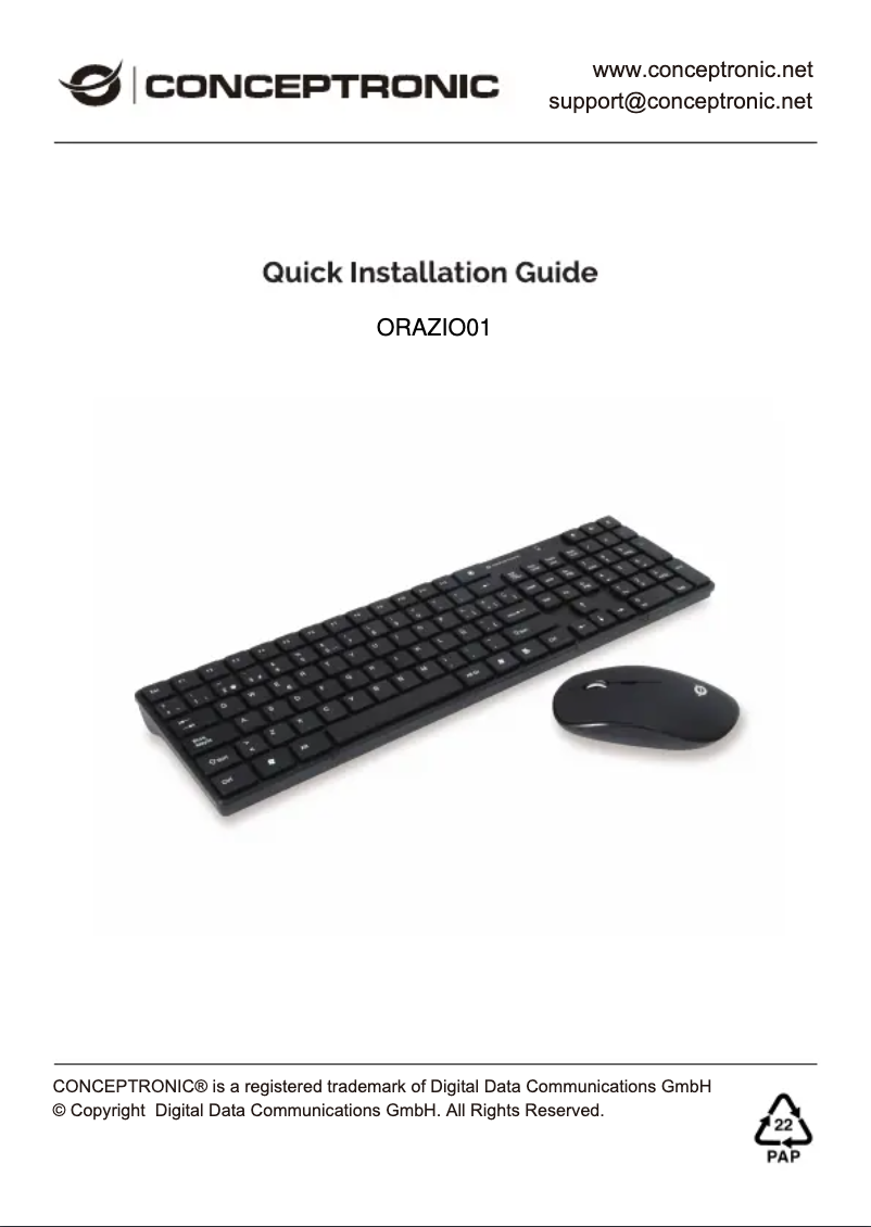 Imagen de la primera página del manual del dispositivo ORAZIO01DE