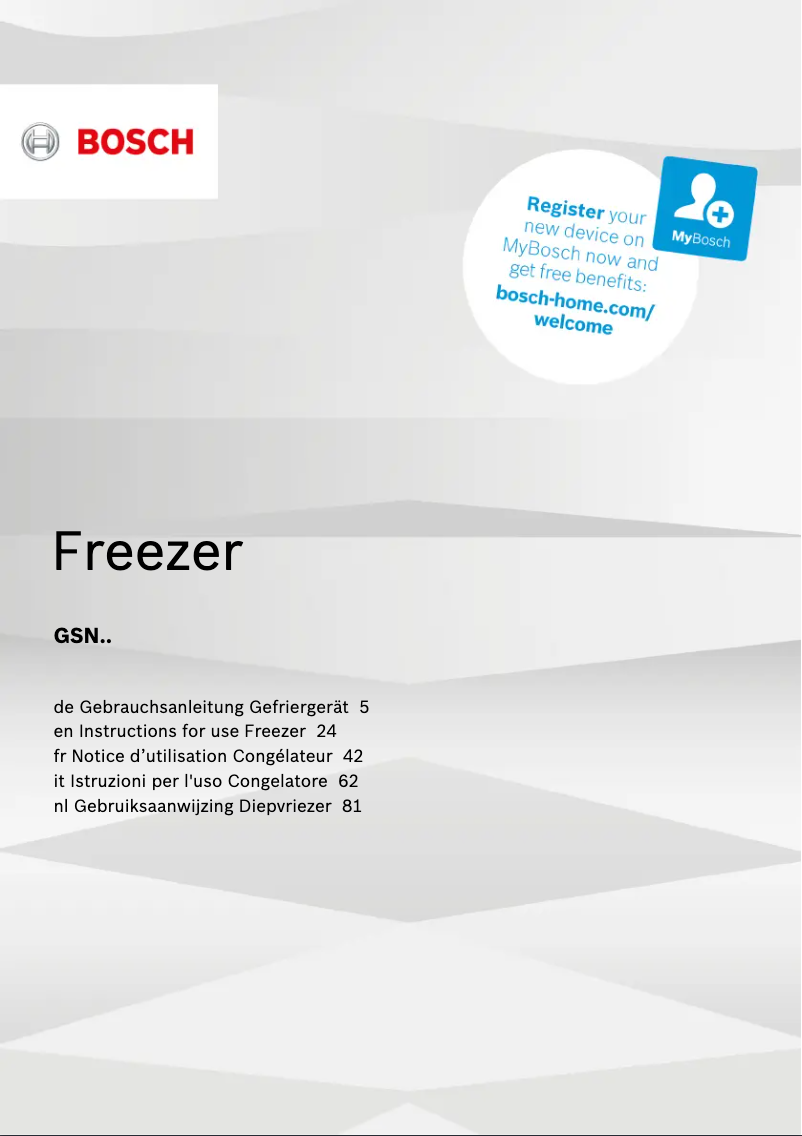 Página nº 1 - Manual de usuario Bosch GSN33CW3V