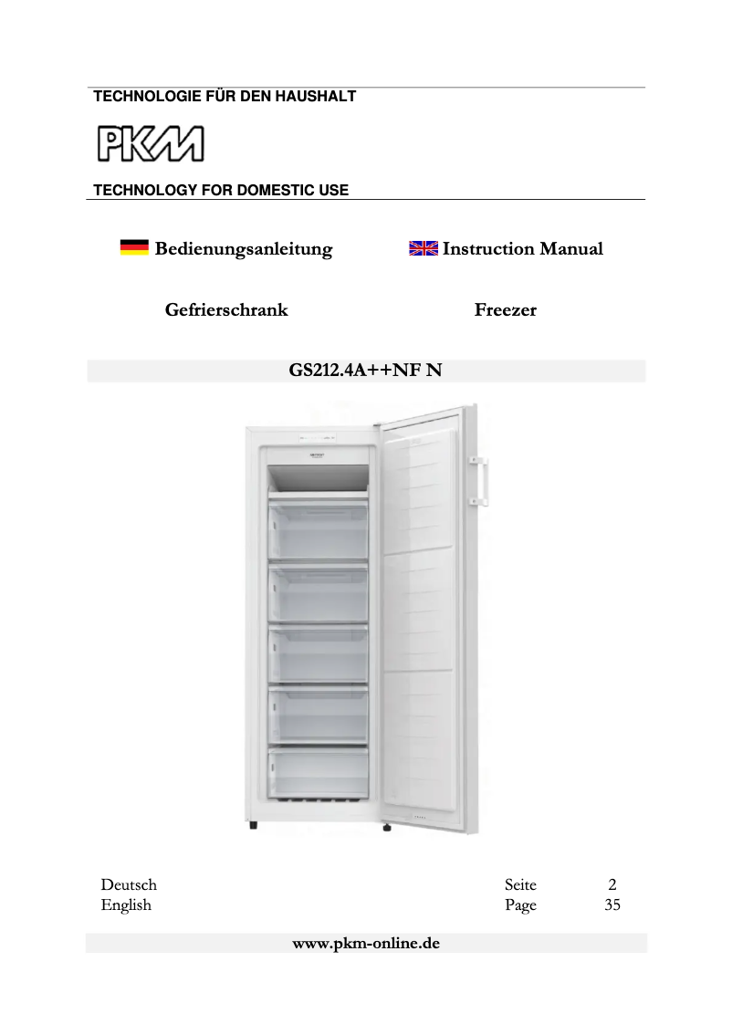 Imagen de la primera página del manual del dispositivo GS212.4A++NoFrost