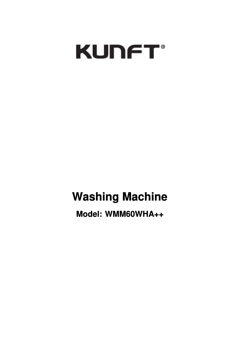 Página 1 del manual Manual de usuario Kunft WMM60WHA++