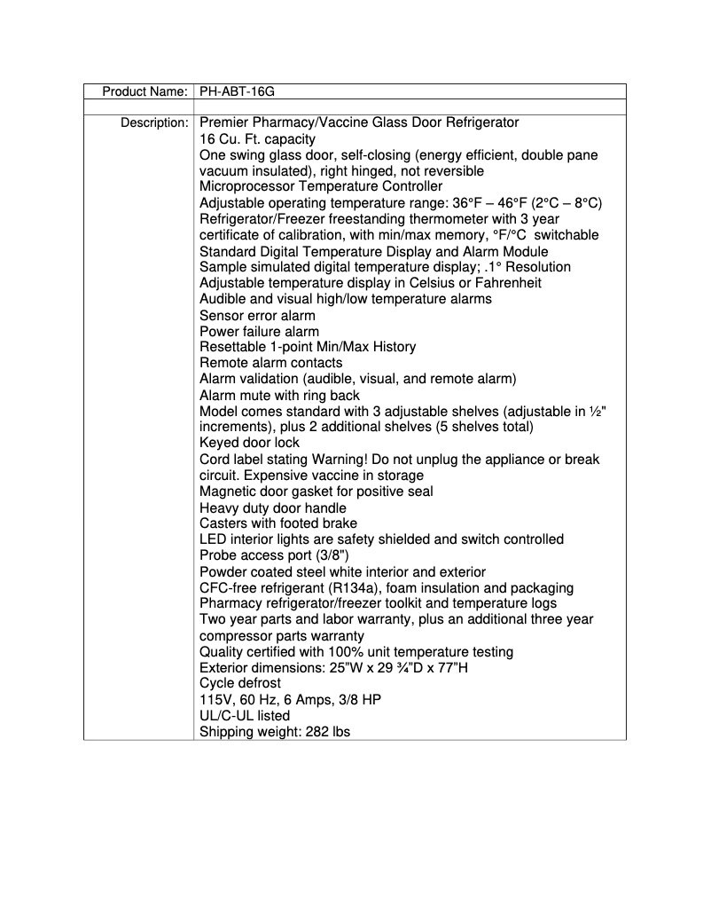 Imagen de la primera página del manual del dispositivo PH-ABT-16G