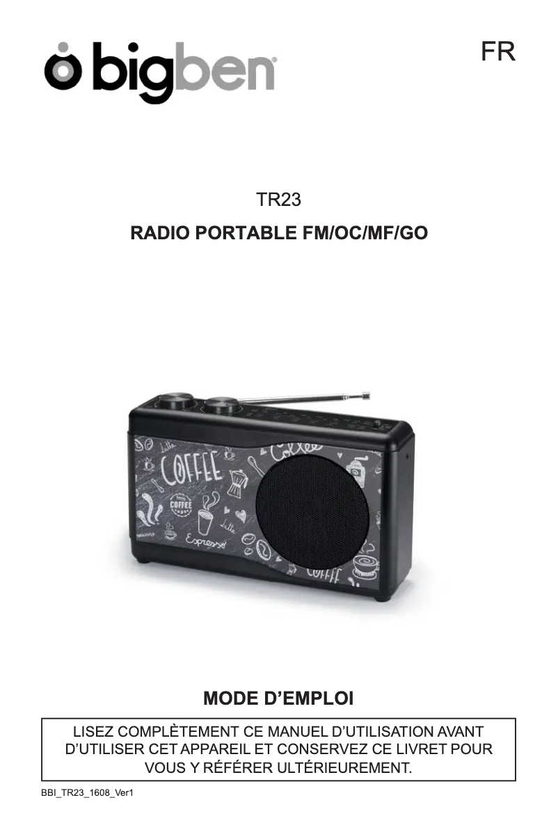 Página nº 1 - Manual de usuario Bigben TR23