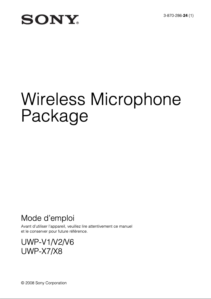 Imagen de la primera página del manual del dispositivo UWP-V2