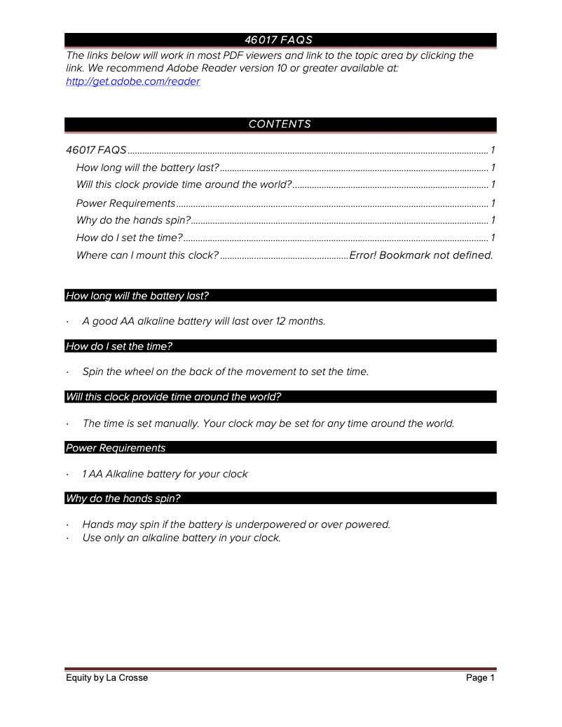 Página 1 del manual Preguntas frecuentes La Crosse Technology 46017