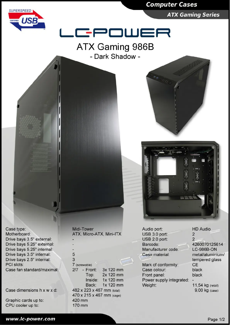 Página nº 1 - Ficha técnica LC-Power Gaming 986B