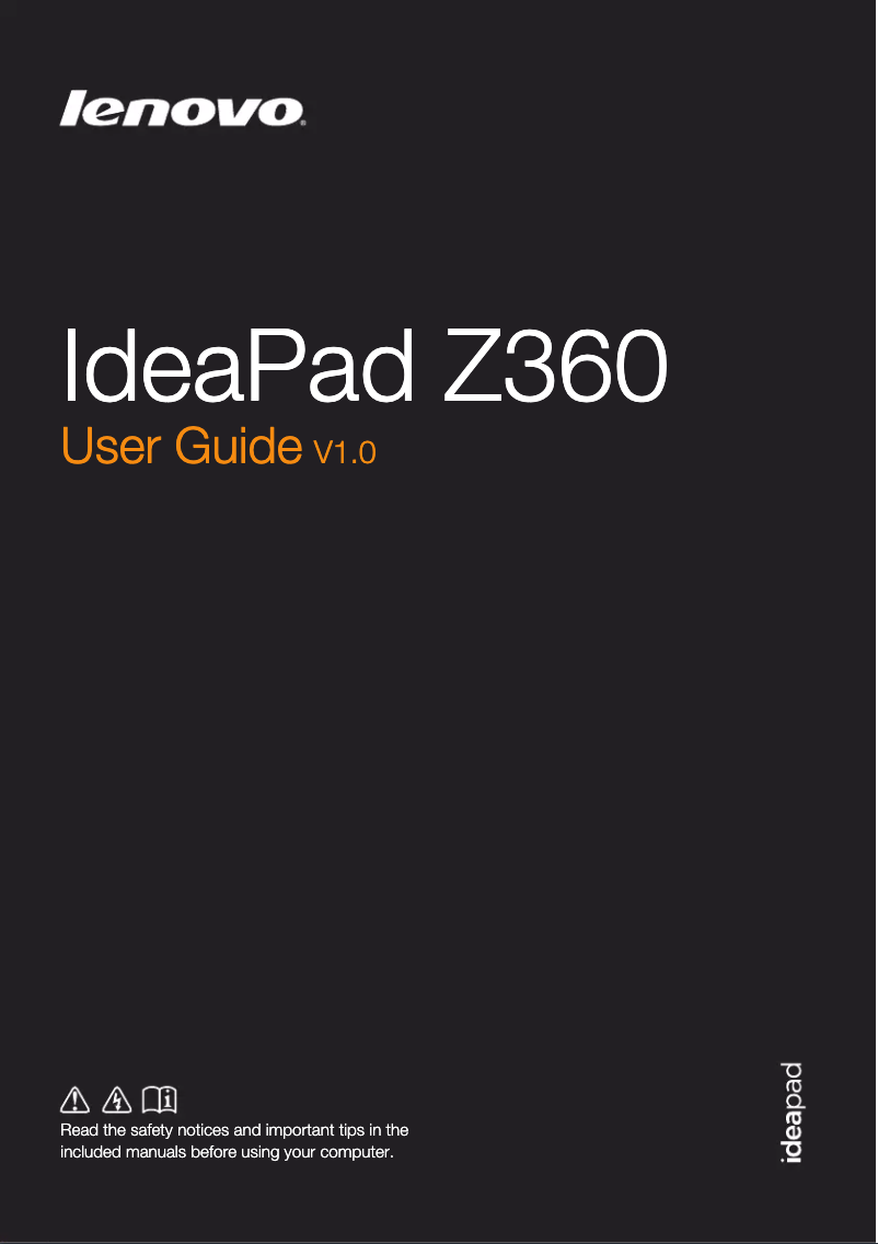 Imagen de la primera página del manual del dispositivo IdeaPad Z360