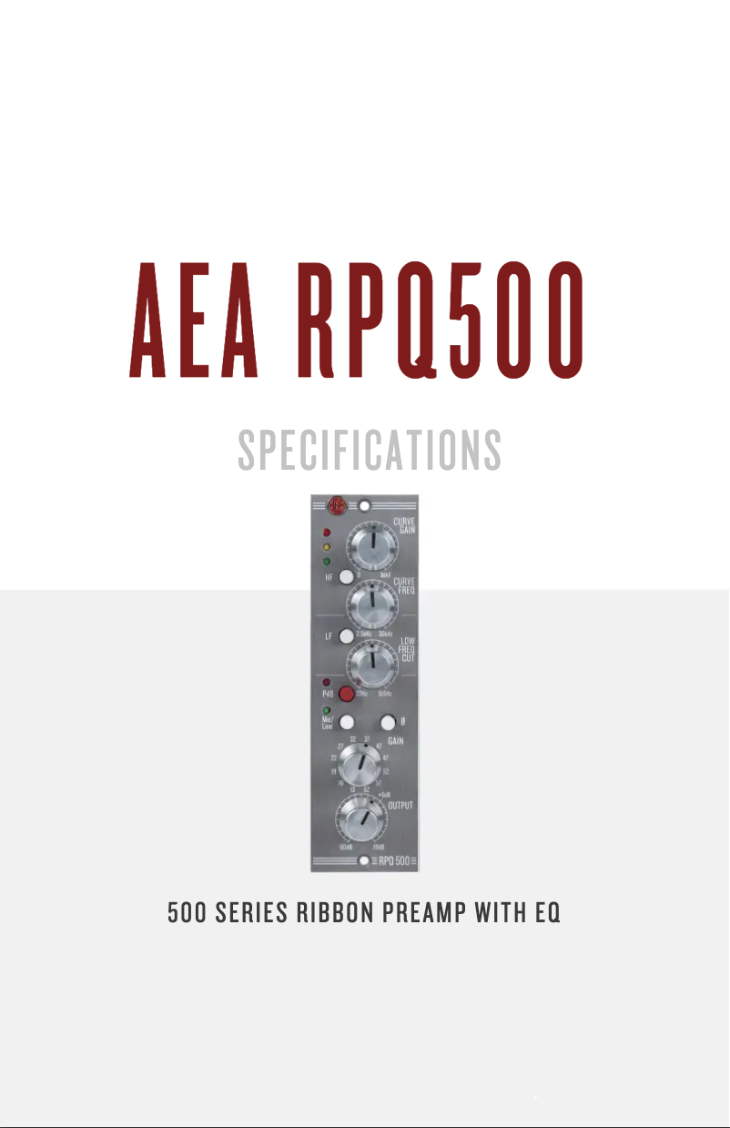 Imagen de la primera página del manual del dispositivo RPQ500