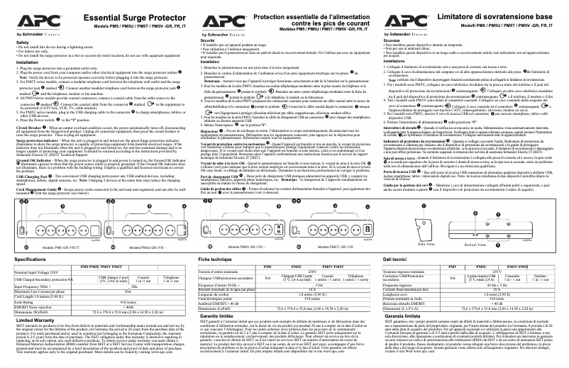 Página 1 del manual Manual de usuario APC PM5T-GR