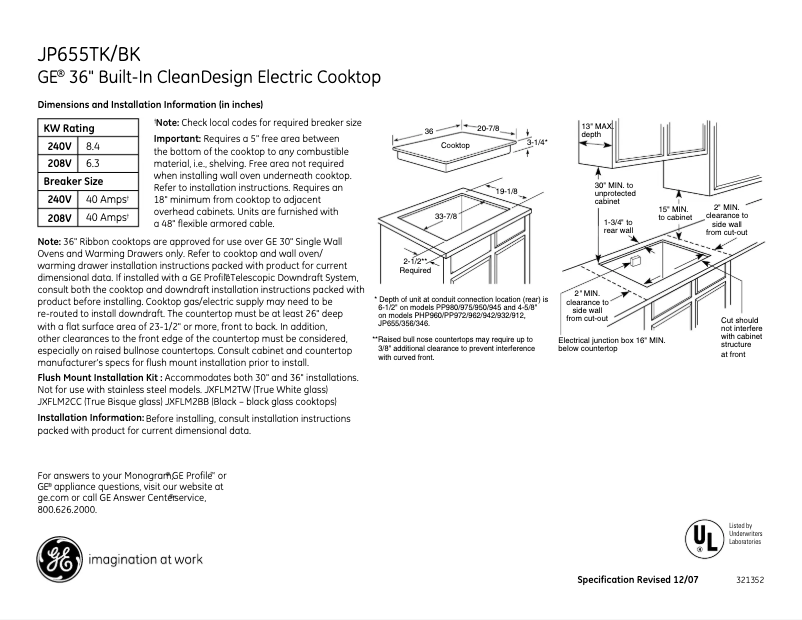 Imagen de la primera página del manual del dispositivo JP655TKWW