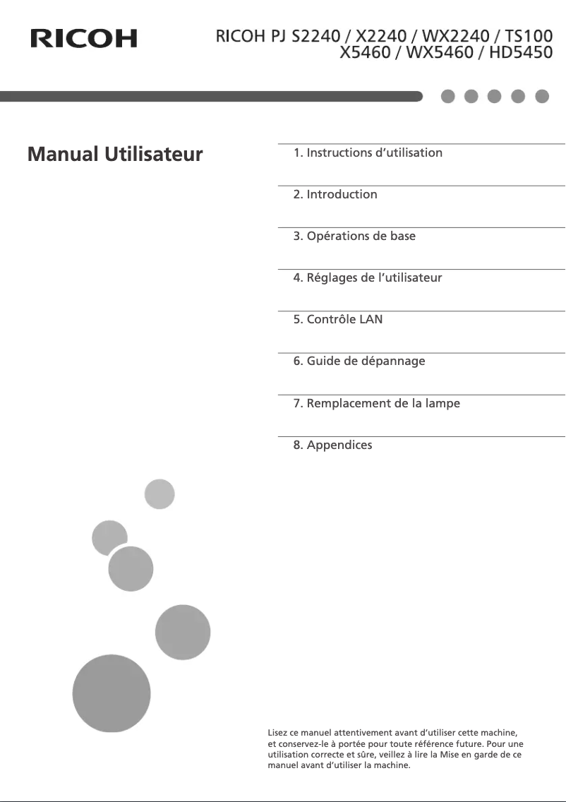 Página 1 del manual Manual de usuario Ricoh PJ HD5450