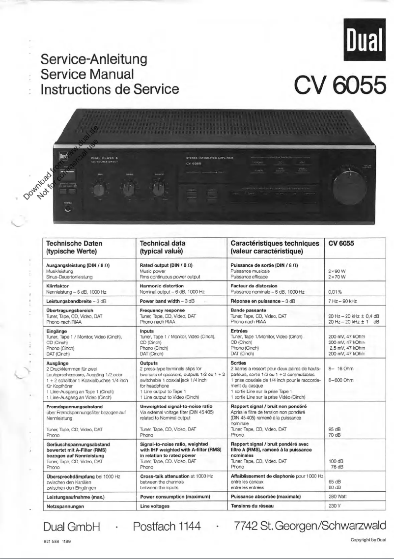 Página 1 del manual Manual de usuario Dual CV 6055