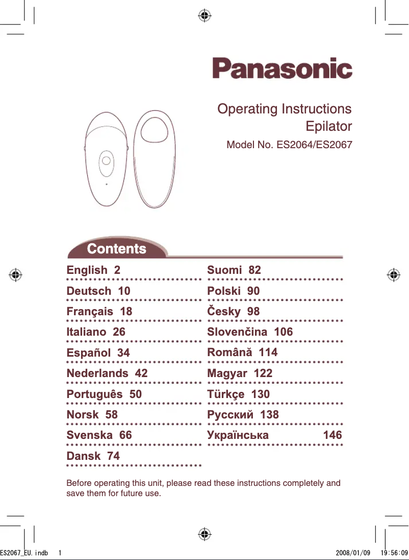 Imagen de la primera página del manual del dispositivo ES2067