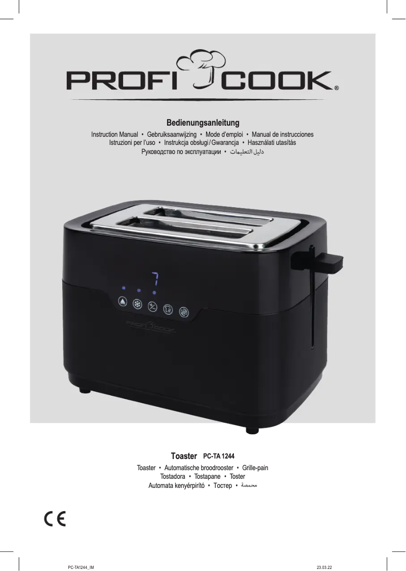 Imagen de la primera página del manual del dispositivo PC-TA 1244