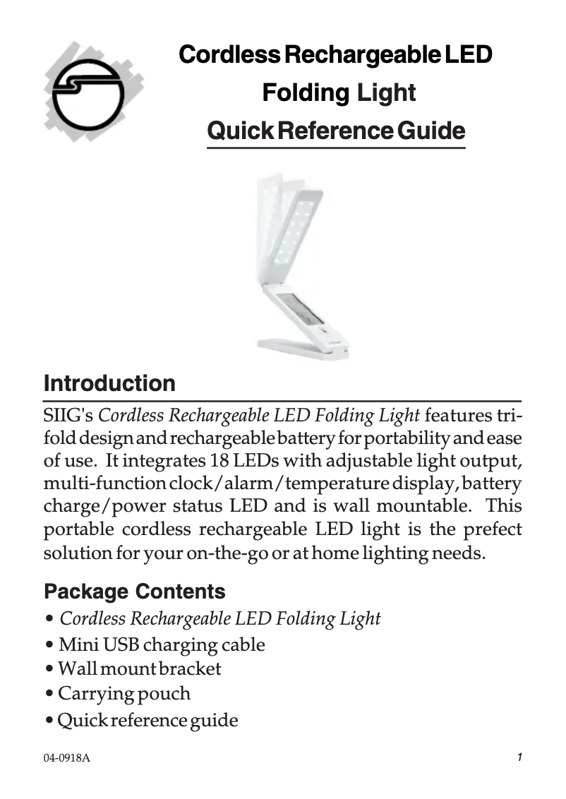 Página 1 del manual Manual de usuario Siig CE-LT0012-S1