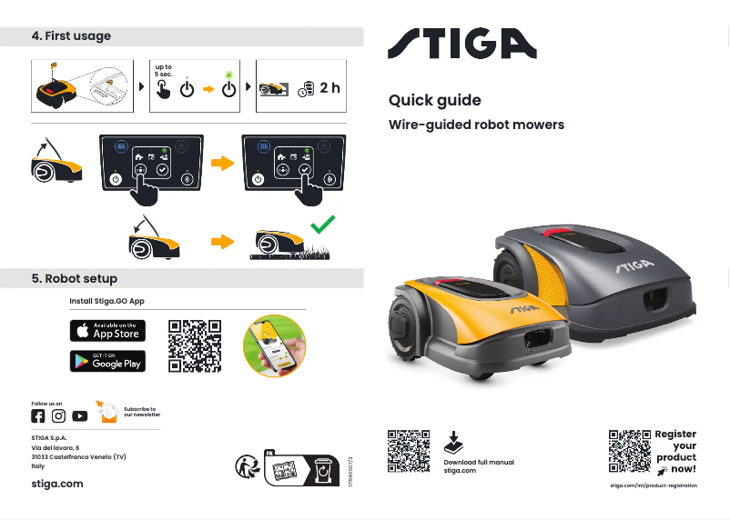 Página nº 1 - Guía de inicio rápido Stiga G 3600