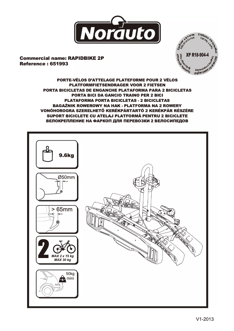 Imagen de la primera página del manual del dispositivo Rapidbike 2