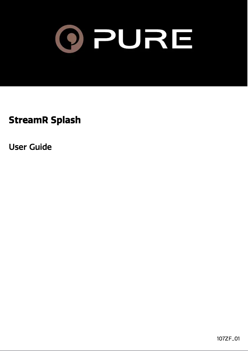 Imagen de la primera página del manual del dispositivo StreamR Splash