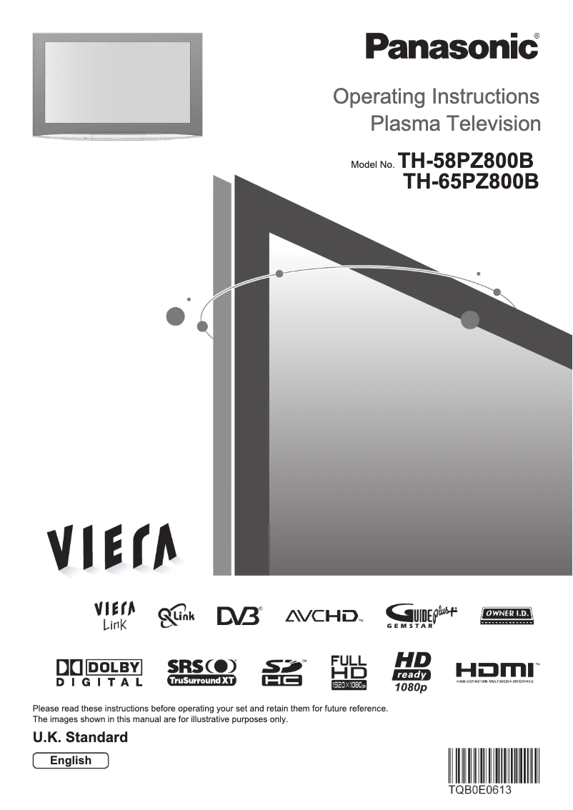 Página 1 del manual Manual de usuario Panasonic Viera TH-58PZ800B