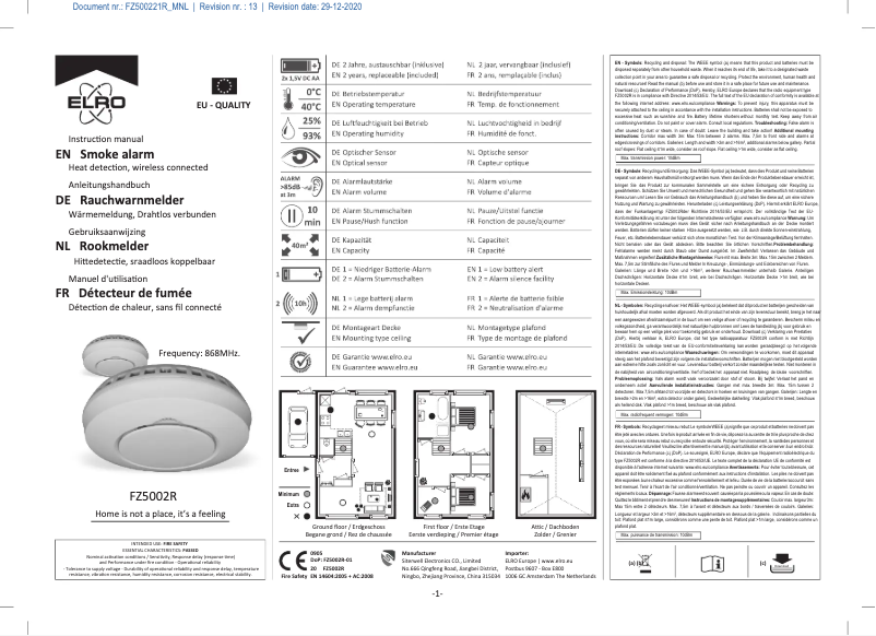 Página 1 del manual Manual de usuario Elro FZ500221R