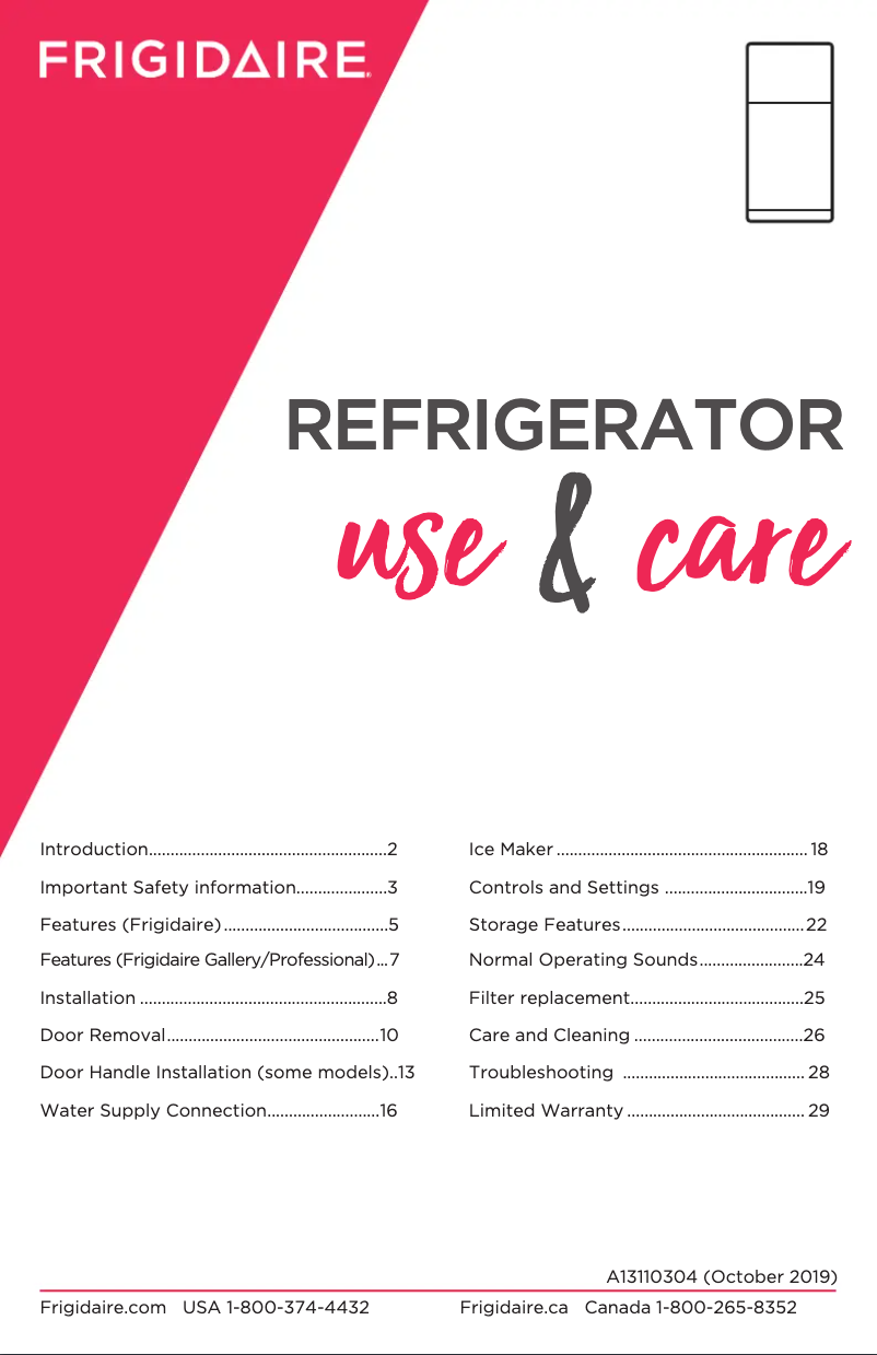 Imagen de la primera página del manual del dispositivo FFTR1835VB