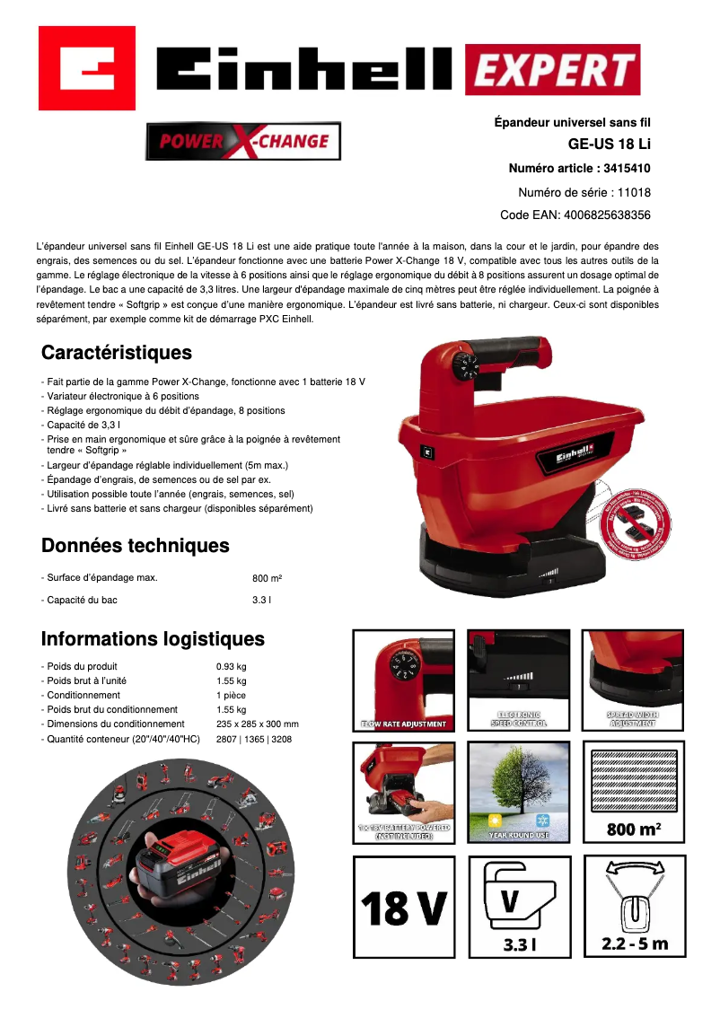 Imagen de la primera página del manual del dispositivo GE-US 18 Li-Solo