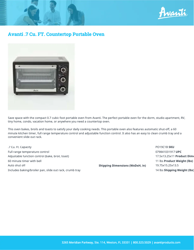 Imagen de la primera página del manual del dispositivo PO19C1B