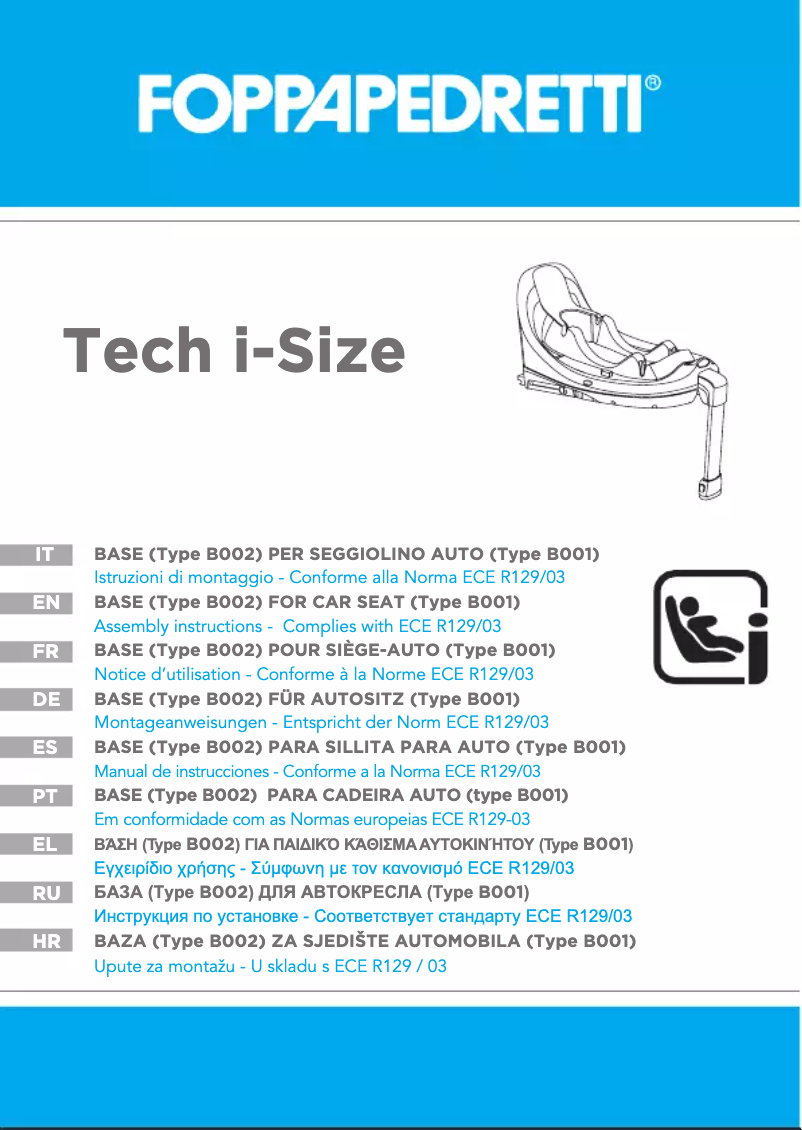 Imagen de la primera página del manual del dispositivo Tech i-Size