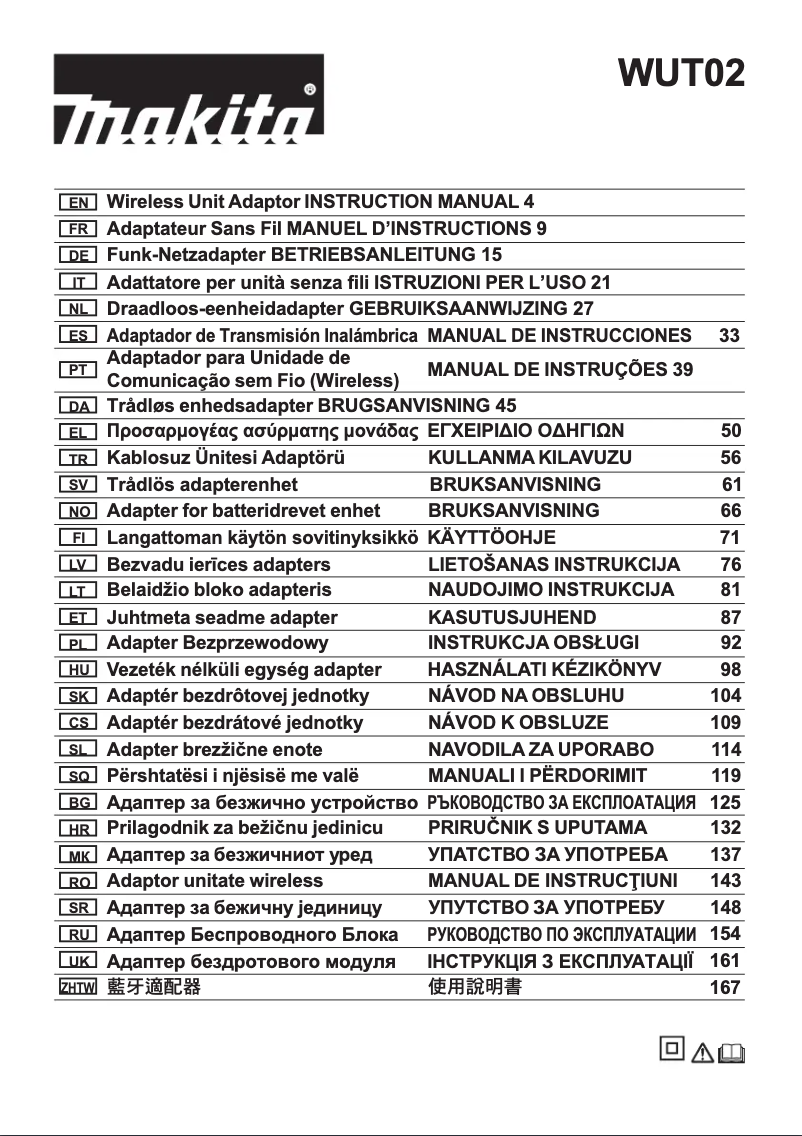 Página 1 del manual Manual de usuario Makita WUT02