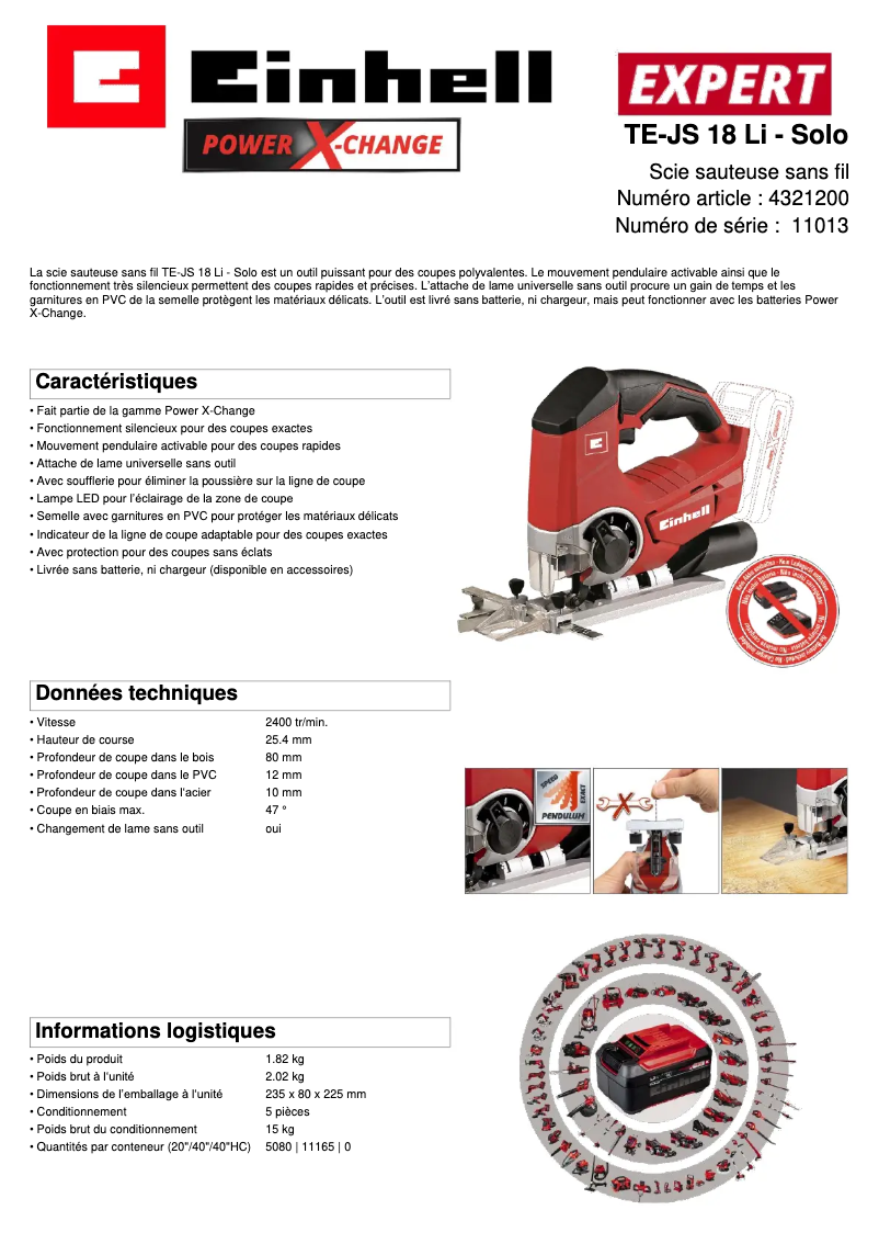 Imagen de la primera página del manual del dispositivo TE-JS 18 Li