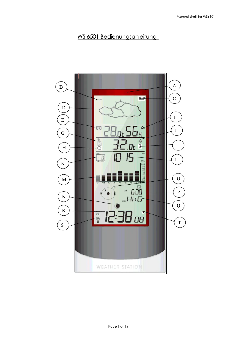 Página 1 del manual Manual de usuario Techno Line WS 6501