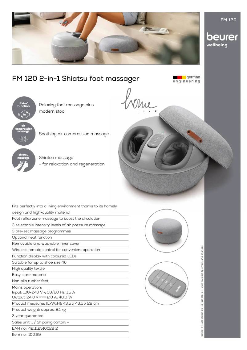 Imagen de la primera página del manual del dispositivo FM 120