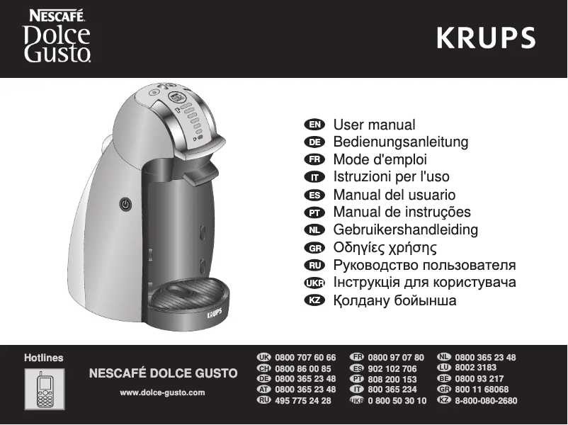 Imagen de la primera página del manual del dispositivo Nescafé Dolce Gusto Circolo KP5005 Genio KP1500