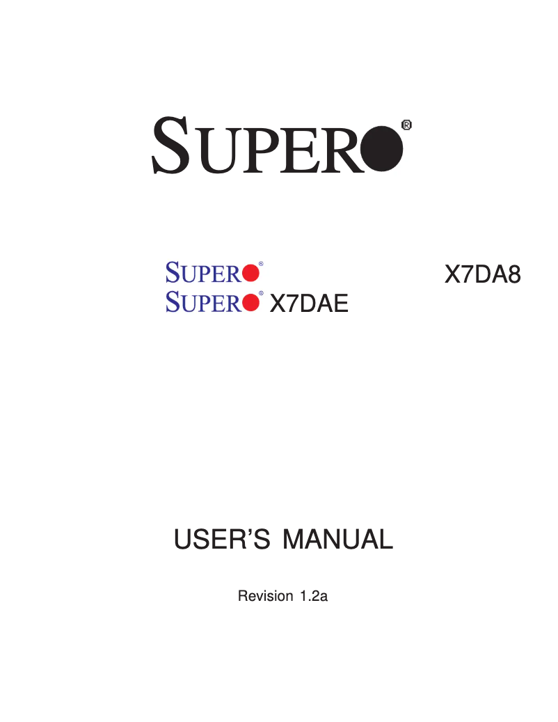 Imagen de la primera página del manual del dispositivo X7DA8